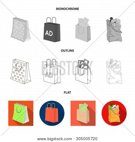 Vector Design Of Package And Food Icon. Set Of Package And Box Vector Icon For Stock.