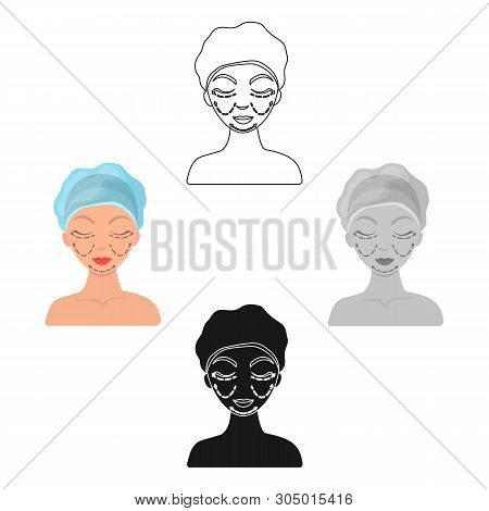 Cosmetic Plastic Surgery Icon In Cartoon, Black Style Isolated On White Background. Skin Care Symbol