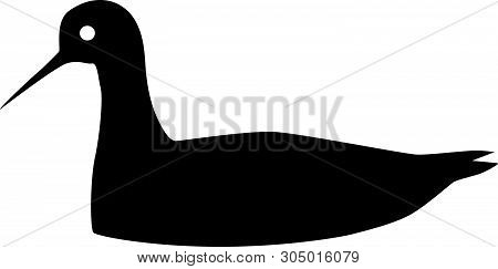 Phalarope Bird Black Vector Silhouette Clip Art Image