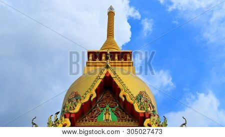 Temple In Wat Phrong Akat, Bang Nam Priao District, Chachoengsao Thailand.