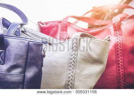 Leather Bag. Fashionable And High Style Expensive Female Bag. Sales Bag Fashion Conce