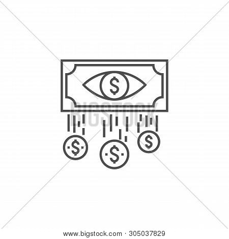 Cost Per Impression Related Vector Thin Line Icon. Isolated On White Background. Editable Stroke. Ve