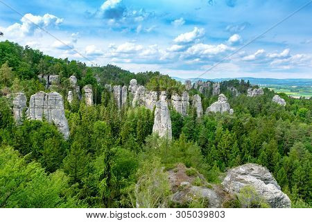 Rock Formations In Hruboskalsko Bohemian Paradise Czech Republic Europe
