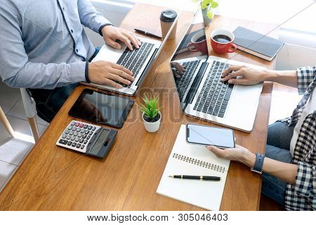Businessman Work With Friend