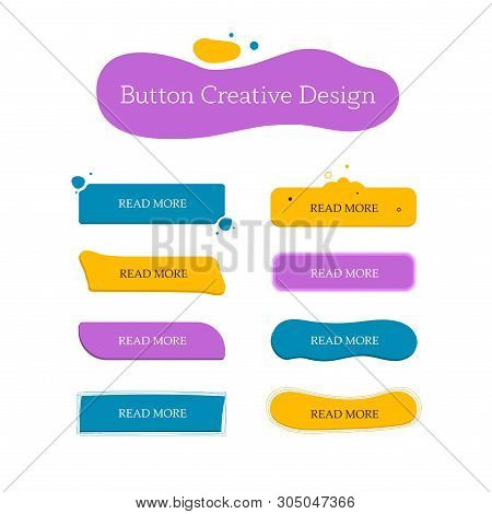 Button Creative Set. Navigation Of Website. Vector Design Template
