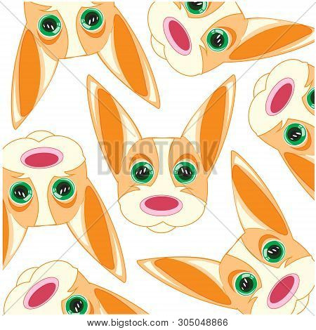 Vector Illustration Of The Mug Animal Fenek Pattern
