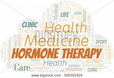 Hormone Therapy Word Cloud. Wordcloud Made With Text Only.