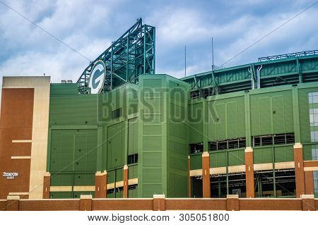 An Outdoor Football Arena In Green Bay, Wisconsin