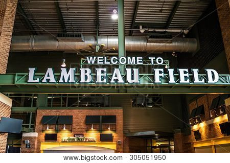 An Outdoor Football Arena In Green Bay, Wisconsin