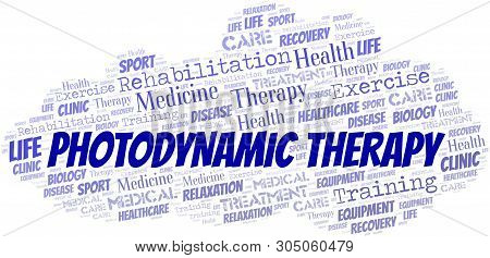 Photodynamic Therapy Word Cloud. Wordcloud Made With Text Only.
