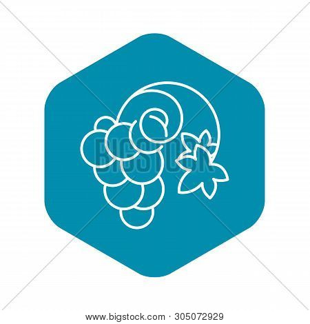 Wine Grape Icon. Outline Wine Grape Vector Icon For Web Design Isolated On White Background