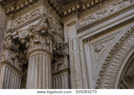 Corinthian columns. Assumption of the Virgin Cathedral (Santa Iglesia Catedral - Museo Catedralicio), Jaen, Andalucia, Spain
