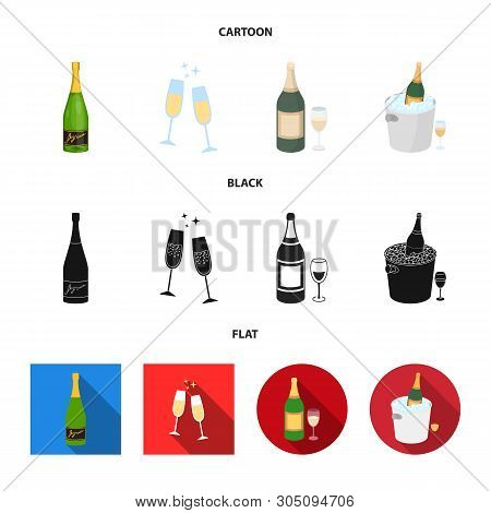 Vector Illustration Of Cork And New Icon. Set Of Cork And Wine Vector Icon For Stock.