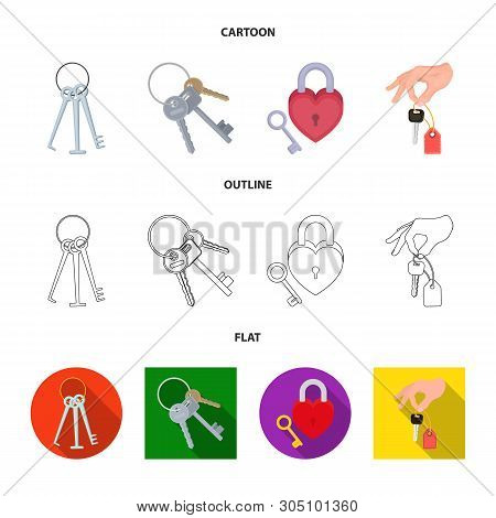 Isolated Object Of Key  And Protection Sign. Collection Of Key  And Security Stock Vector Illustrati