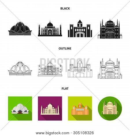 Vector Illustration Of Town  And Chinatown Icon. Collection Of Town  And Asian  Stock Symbol For Web