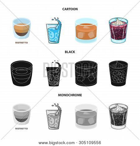 Vector Illustration Of Glass  And Transparent  Logo. Collection Of Glass  And Empty  Vector Icon For