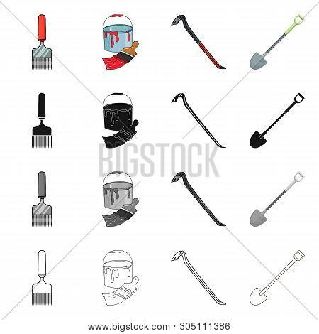 Vector Design Of Tool And Construction Icon. Set Of Tool And Carpentry Stock Symbol For Web.