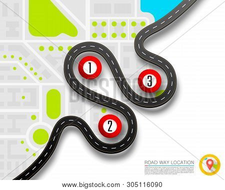 Paved Path On Road Vector & Photo (Free Trial) | Bigstock