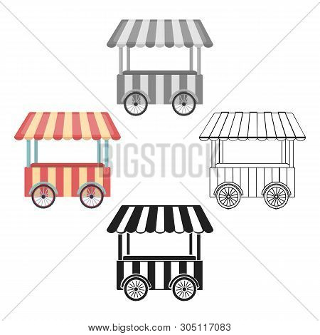 Snack Cart Icon In Cartoon, Black Style Isolated On White Background. Circus Symbol Stock Vector Ill