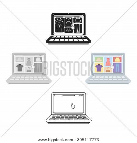 Online Shopping Icon In Cartoon, Black Style Isolated On White Background. E-commerce Symbol Stock V