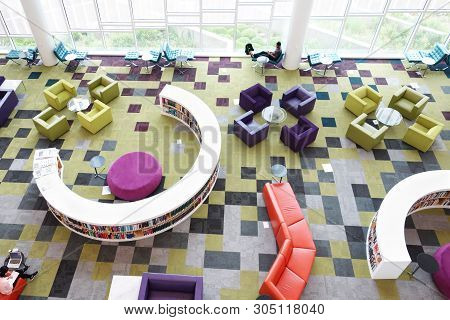 Raleigh,nc/usa - 5-23-2019: The James B Hunt Library On Centennial Campus Of Nc State University In 