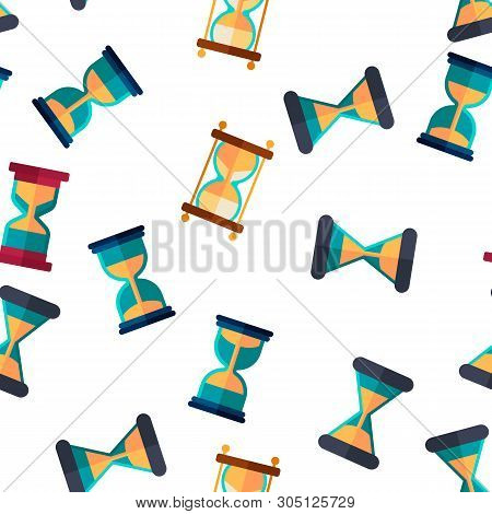 Sandclock Icon Seamless Pattern Vector. Timer Symbol. Interval Sandclock Icons Sign. Alarm Hourglass