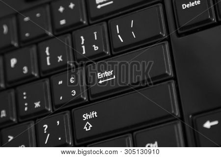 Black Computer Keyboard Close Up