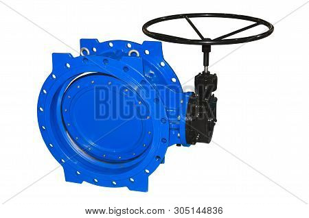Large Diameter Gate Valve, Isolated On A White Background