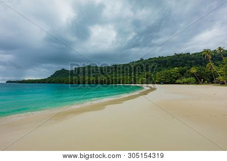 Famous Champagne Beach, Vanuatu, Espiritu Santo island, near Luganville,  South Pacific