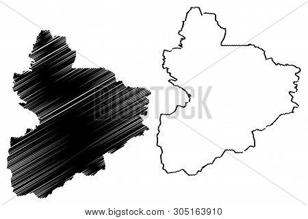 Vallee Du Bandama District (ivory Coast, Republic Of Cote Divoire) Map Vector Illustration, Scribble