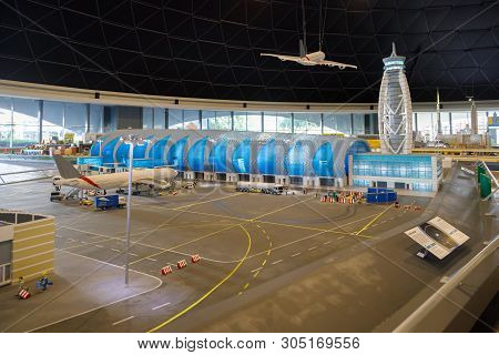 Dubai, Uae, January 09, 2019: Miniature Of The Modern Airport In Miniland Of Legoland