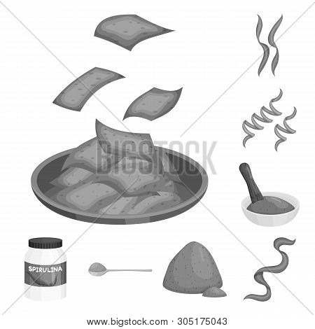 Vector Illustration Of Plant And Weed Symbol. Set Of Plant And Sea Stock Vector Illustration.