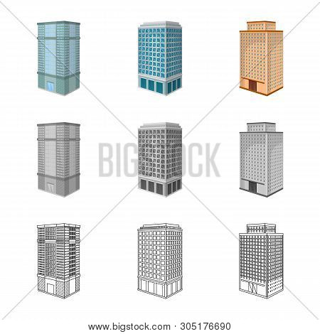 Vector Illustration Of Construction And Building Sign. Set Of Construction And Estate Vector Icon Fo