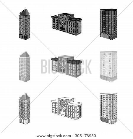 Vector Design Of Construction And Building Icon. Set Of Construction And Estate Stock Vector Illustr