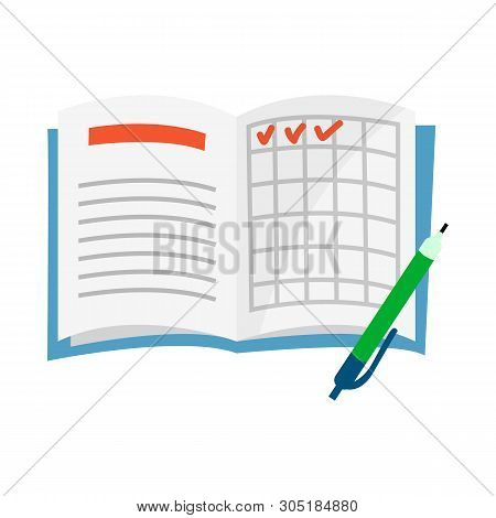Vector Illustration Of Notepad  And Notebook Icon. Collection Of Notepad  And Cover Stock Symbol For