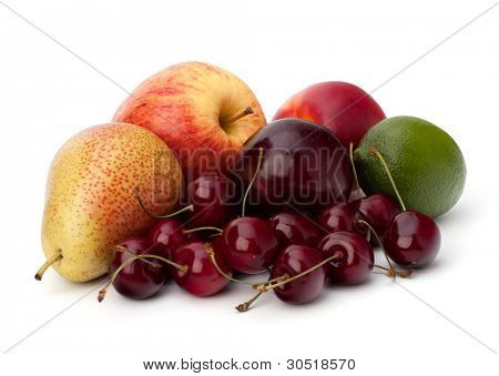 Fruit verscheidenheid geïsoleerd op witte achtergrond