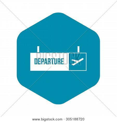 Airport Departure Sign Icon In Simple Style Isolated On White Background Vector Illustration