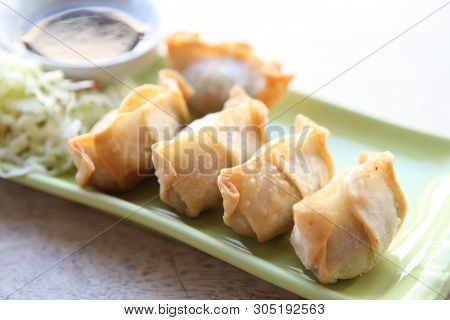 Wonton On Wood Blackground