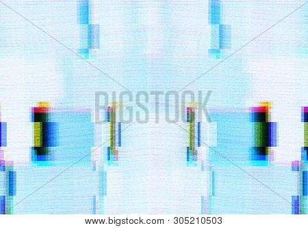 Abstract Background With Glitch Scanlines In Tv Screen Style