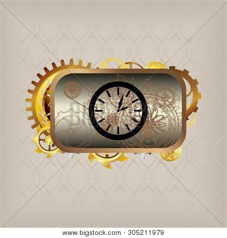 Menu Icons Steampunk Buttons Set Vec Tor