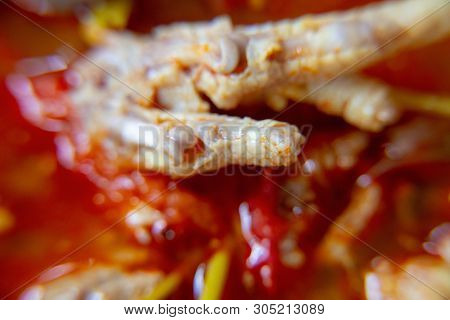 Macro, Red Spicy Chicken Paw Sauce. The Local Food Of Northern's Thailand, Call 