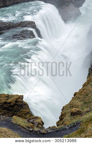 Gullfoss Waterfall In Iceland