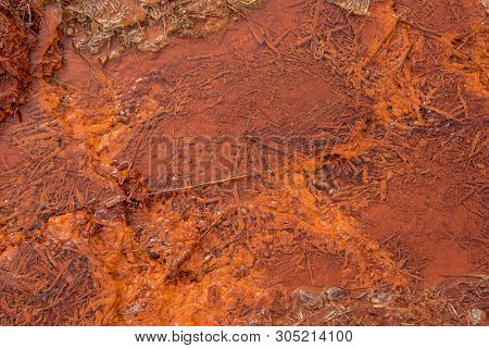 Iron Rich Mineral Water Spring In Iceland