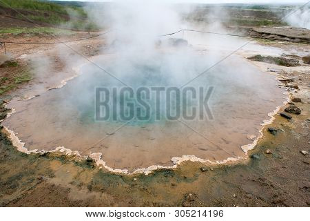 The Original Great Geysir, Geyser In Iceland