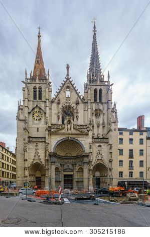 The Facade Of Saint-nizier Church, In Lyon, France