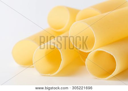 Fresh Raw Homemade Connelloni Pasta Close Up