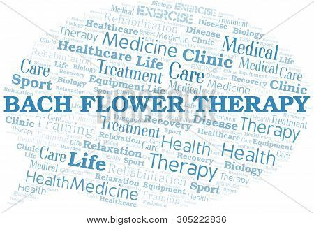 Bach Flower Therapy Word Cloud. Wordcloud Made With Text Only.