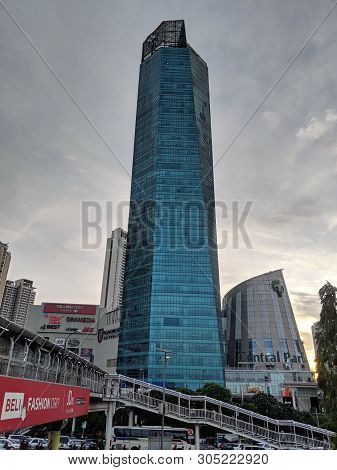 Jakarta, Indonesia - December 20, 2018 : Cityscape Of Jalan S Parman With The Background Of Skyscrap