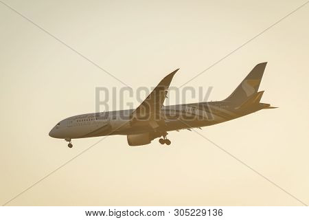 Airplane Landing At Kuala Lumpur Airport