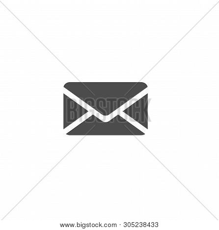 Monochrome Vector Icon - A New Message Alert Is Isolated. Web Icon For A Smartphone Or Website - Fla